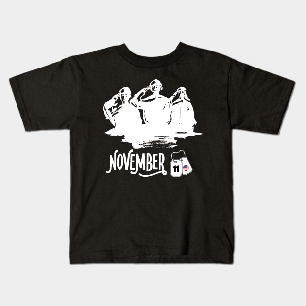 Nov 11 veterans day Kids T-Shirt by ibra4work